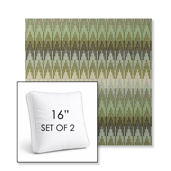 Picture of Valley Herbal | Set of 2 | 16" Sunbrella Boxed Square Outdoor Throw Pillows with Premium Inserts