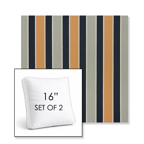 Picture of Varsity Sherbert Shibori | Set of 2 | 16" Sunbrella Boxed Square Outdoor Throw Pillows with Premium Inserts