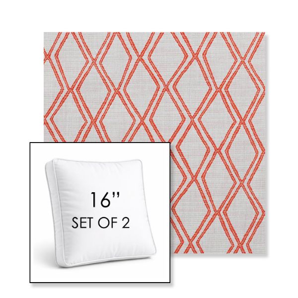 Picture of Voyage Tamale | Set of 2 | 16" Sunbrella Boxed Square Outdoor Throw Pillows with Premium Inserts