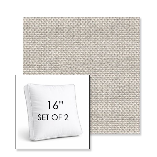 Picture of Wadi Sesame | Set of 2 | 16" Sunbrella Boxed Square Outdoor Throw Pillows with Premium Inserts