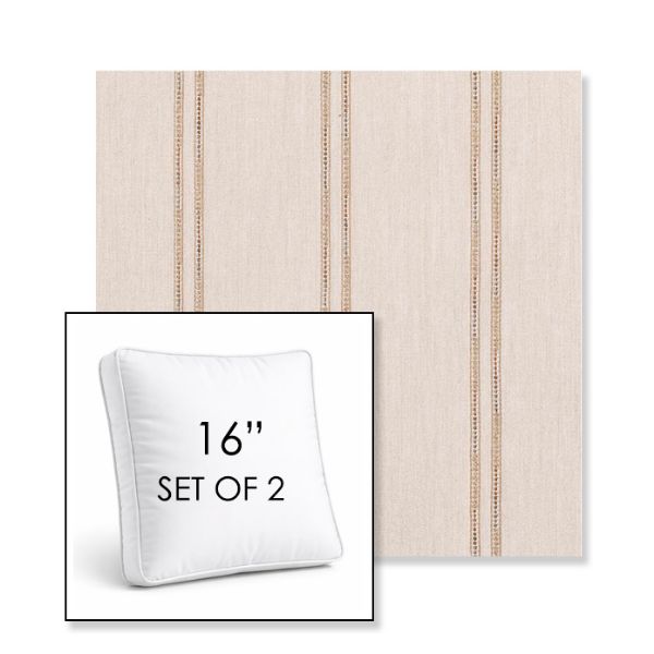 Picture of Wayward Wren | Set of 2 | 16" Sunbrella Boxed Square Outdoor Throw Pillows with Premium Inserts