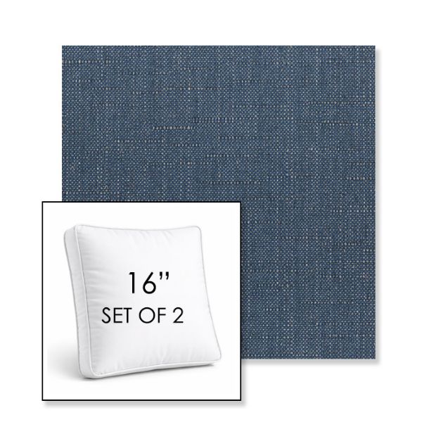 Picture of Willa Ink | Set of 2 | 16" Sunbrella Boxed Square Outdoor Throw Pillows with Premium Inserts