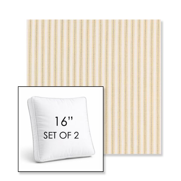 Picture of William Dijon | Set of 2 | 16" Sunbrella Boxed Square Outdoor Throw Pillows with Premium Inserts