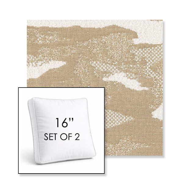 Picture of Yama Tomori | Set of 2 | 16" Sunbrella Boxed Square Outdoor Throw Pillows with Premium Inserts