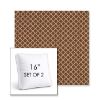 Picture of Yardly Bark | Set of 2 | 16" Sunbrella Boxed Square Outdoor Throw Pillows with Premium Inserts