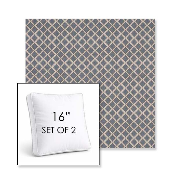 Picture of Yardly Hydrangea | Set of 2 | 16" Sunbrella Boxed Square Outdoor Throw Pillows with Premium Inserts