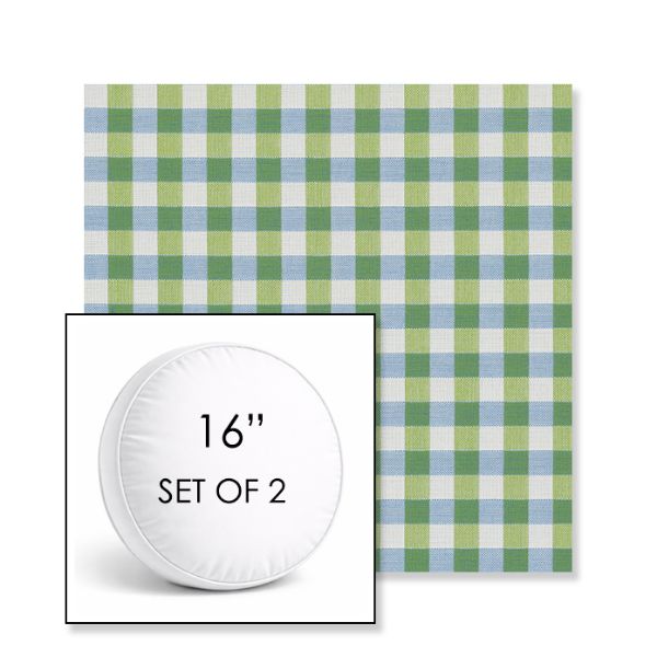 Picture of Above Mantis | Set of 2 | 16" Sunbrella Boxed Round Outdoor Throw Pillows with Premium Inserts