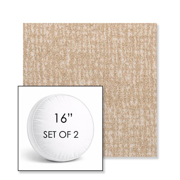 Picture of Abstraction Camel | Set of 2 | 16" Sunbrella Boxed Round Outdoor Throw Pillows with Premium Inserts