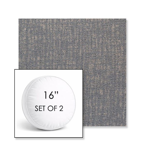 Picture of Abstraction Denim | Set of 2 | 16" Sunbrella Boxed Round Outdoor Throw Pillows with Premium Inserts