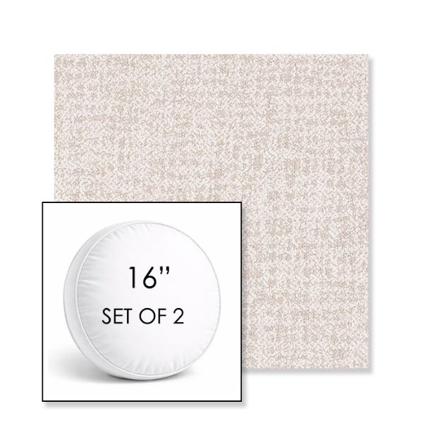 Picture of Abstraction Dune | Set of 2 | 16" Sunbrella Boxed Round Outdoor Throw Pillows with Premium Inserts