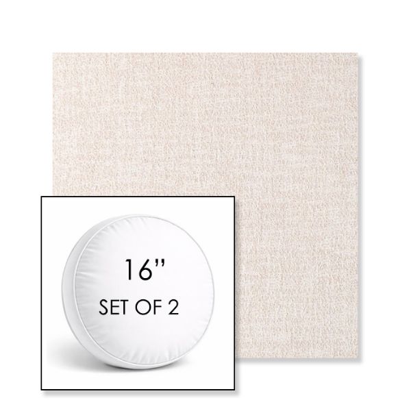 Picture of Abstraction Parchment | Set of 2 | 16" Sunbrella Boxed Round Outdoor Throw Pillows with Premium Inserts
