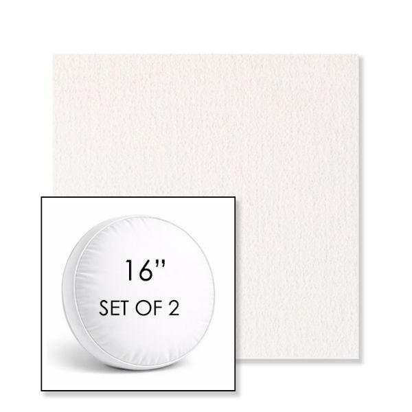 Picture of Abstraction Snow | Set of 2 | 16" Sunbrella Boxed Round Outdoor Throw Pillows with Premium Inserts