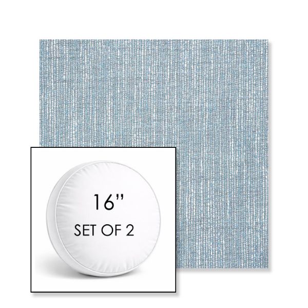 Picture of Adena Celeste | Set of 2 | 16" Sunbrella Boxed Round Outdoor Throw Pillows with Premium Inserts