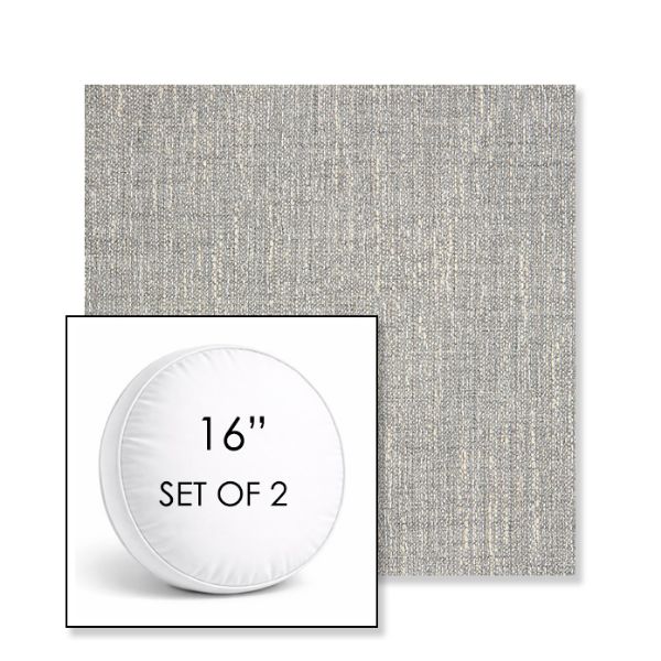 Picture of Adena Pebble | Set of 2 | 16" Sunbrella Boxed Round Outdoor Throw Pillows with Premium Inserts