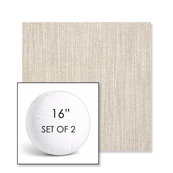Picture of Adena Sand | Set of 2 | 16" Sunbrella Boxed Round Outdoor Throw Pillows with Premium Inserts