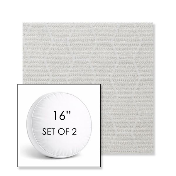 Picture of Amalfi Sand | Set of 2 | 16" Sunbrella Boxed Round Outdoor Throw Pillows with Premium Inserts