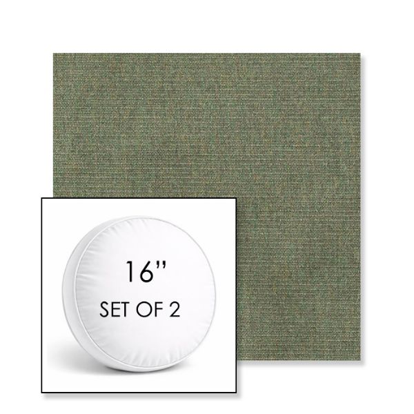 Picture of Ambrose Fern | Set of 2 | 16" Sunbrella Boxed Round Outdoor Throw Pillows with Premium Inserts