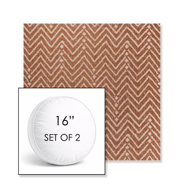Picture of Argo Clay | Set of 2 | 16" Sunbrella Boxed Round Outdoor Throw Pillows with Premium Inserts