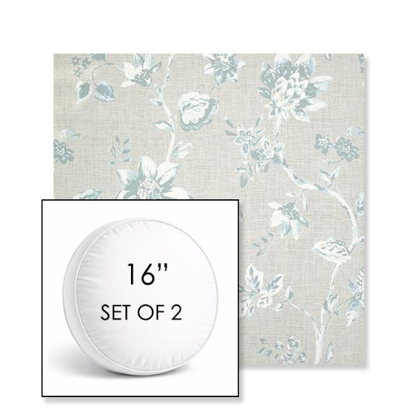 Picture of Ariana Dew | Set of 2 | 16" Sunbrella Boxed Round Outdoor Throw Pillows with Premium Inserts