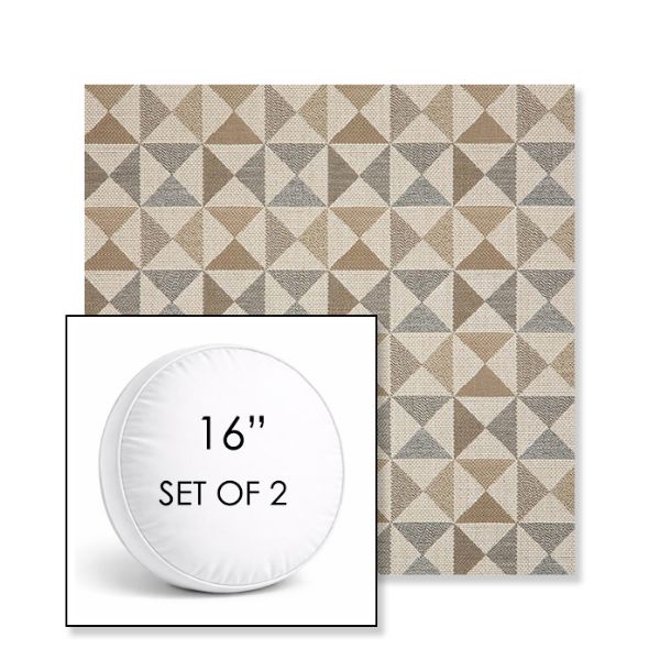 Picture of Array Dune | Set of 2 | 16" Sunbrella Boxed Round Outdoor Throw Pillows with Premium Inserts