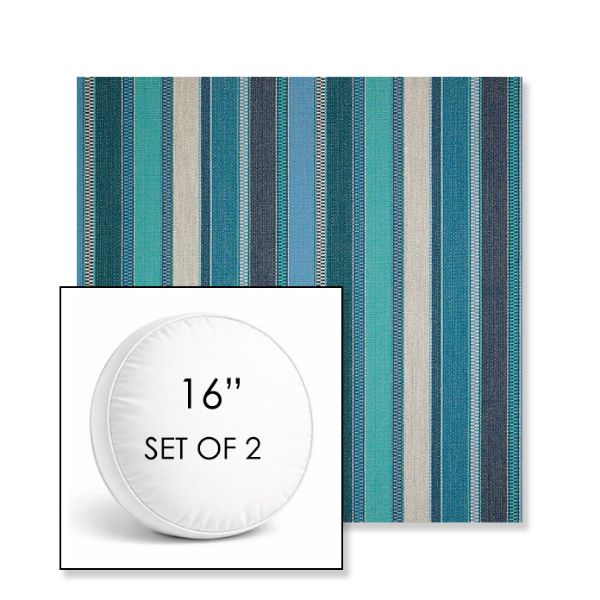 Picture of Ascend Oasis | Set of 2 | 16" Sunbrella Boxed Round Outdoor Throw Pillows with Premium Inserts