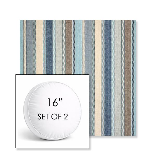 Picture of Ascend Spa | Set of 2 | 16" Sunbrella Boxed Round Outdoor Throw Pillows with Premium Inserts