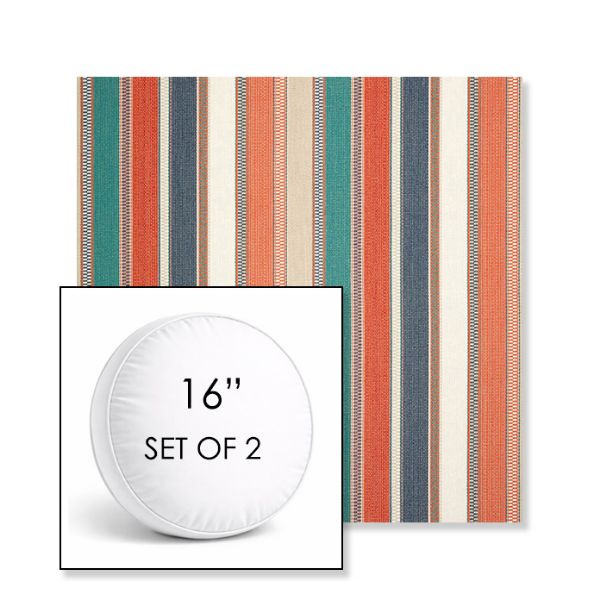 Picture of Ascend Tropical | Set of 2 | 16" Sunbrella Boxed Round Outdoor Throw Pillows with Premium Inserts