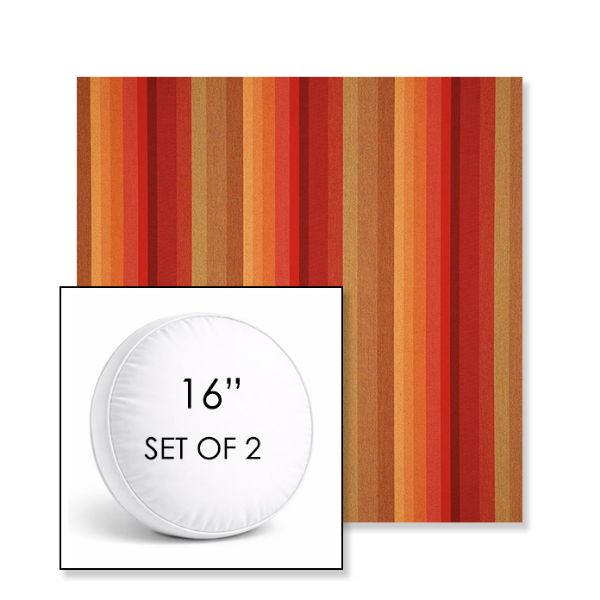 Picture of Astoria Sunset | Set of 2 | 16" Sunbrella Boxed Round Outdoor Throw Pillows with Premium Inserts