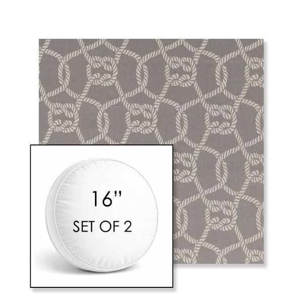 Picture of Bar Harbor Jetty | Set of 2 | 16" Sunbrella Boxed Round Outdoor Throw Pillows with Premium Inserts