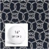 Picture of Bar Harbor Marina | Set of 2 | 16" Sunbrella Boxed Round Outdoor Throw Pillows with Premium Inserts