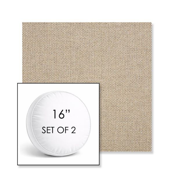 Picture of Blend Sand | Set of 2 | 16" Sunbrella Boxed Round Outdoor Throw Pillows with Premium Inserts