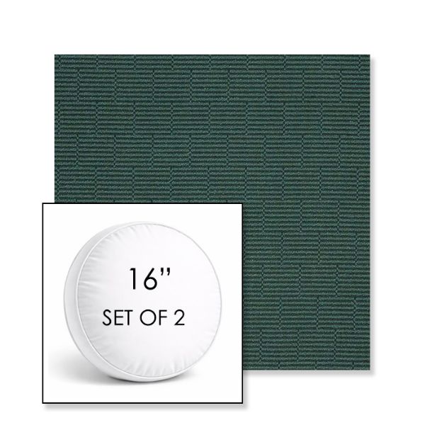 Picture of Boardwalk Coaster | Set of 2 | 16" Sunbrella Boxed Round Outdoor Throw Pillows with Premium Inserts