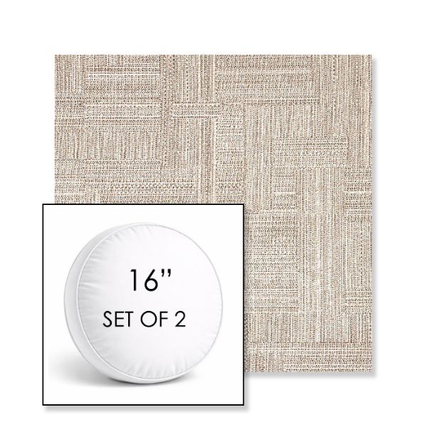 Picture of Boro Walnut | Set of 2 | 16" Sunbrella Boxed Round Outdoor Throw Pillows with Premium Inserts