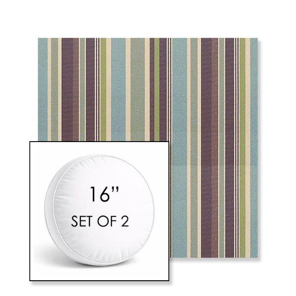 Picture of Brannon Whisper | Set of 2 | 16" Sunbrella Boxed Round Outdoor Throw Pillows with Premium Inserts