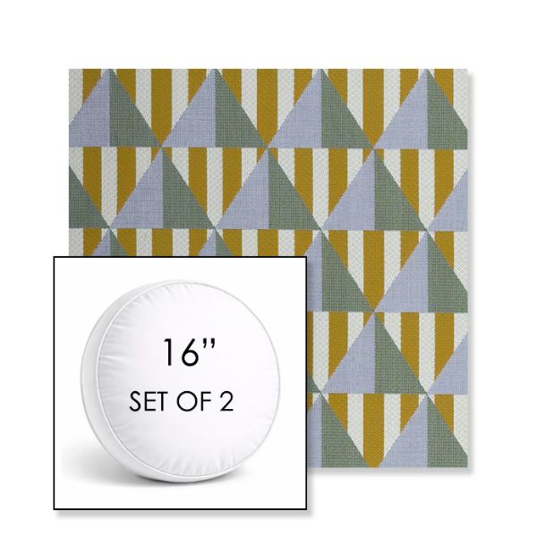 Picture of Buoy Key West | Set of 2 | 16" Sunbrella Boxed Round Outdoor Throw Pillows with Premium Inserts