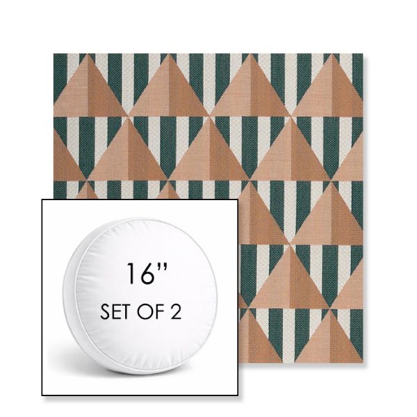 Picture of Buoy Santa Monica | Set of 2 | 16" Sunbrella Boxed Round Outdoor Throw Pillows with Premium Inserts