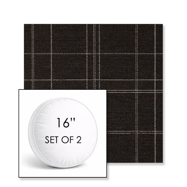 Picture of Camper Boulder | Set of 2 | 16" Sunbrella Boxed Round Outdoor Throw Pillows with Premium Inserts