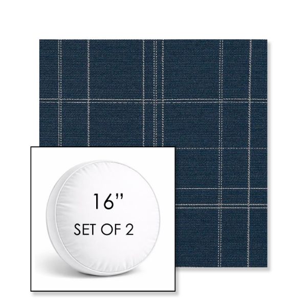 Picture of Camper Wild Blueberry | Set of 2 | 16" Sunbrella Boxed Round Outdoor Throw Pillows with Premium Inserts