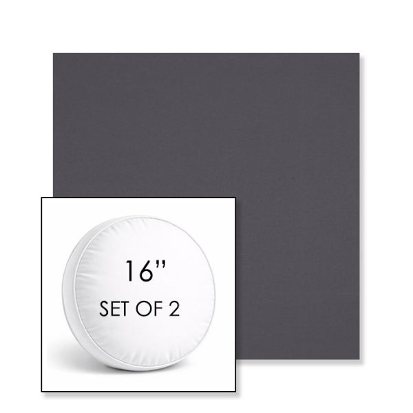 Picture of Canvas Ardoise | Set of 2 | 16" Sunbrella Boxed Round Outdoor Throw Pillows with Premium Inserts
