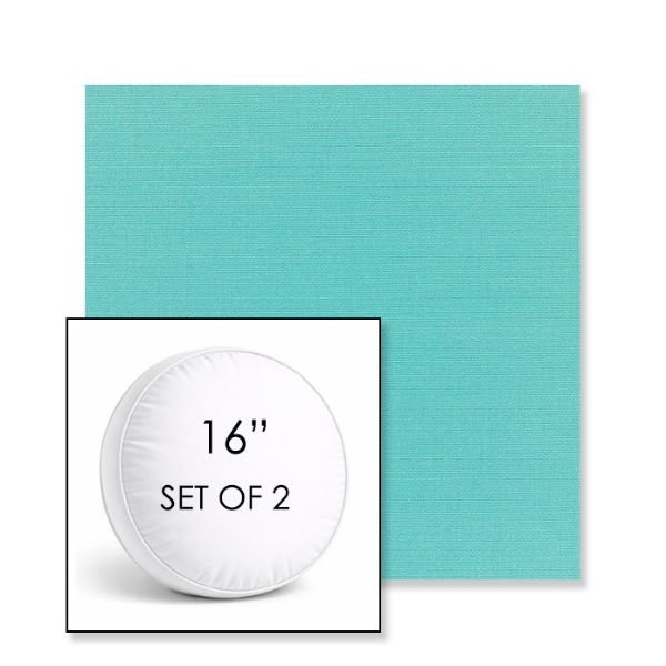 Picture of Canvas Aruba | Set of 2 | 16" Sunbrella Boxed Round Outdoor Throw Pillows with Premium Inserts