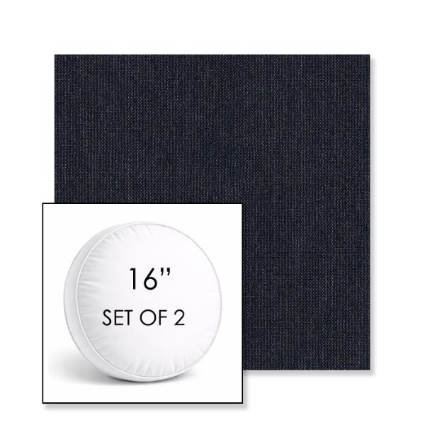 Picture of Canvas Belharra | Set of 2 | 16" Sunbrella Boxed Round Outdoor Throw Pillows with Premium Inserts
