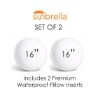 Picture of Canvas Birds Eye | Set of 2 | 16" Sunbrella Boxed Round Outdoor Throw Pillows with Premium Inserts