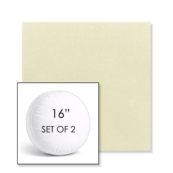 Picture of Canvas Canvas | Set of 2 | 16" Sunbrella Boxed Round Outdoor Throw Pillows with Premium Inserts
