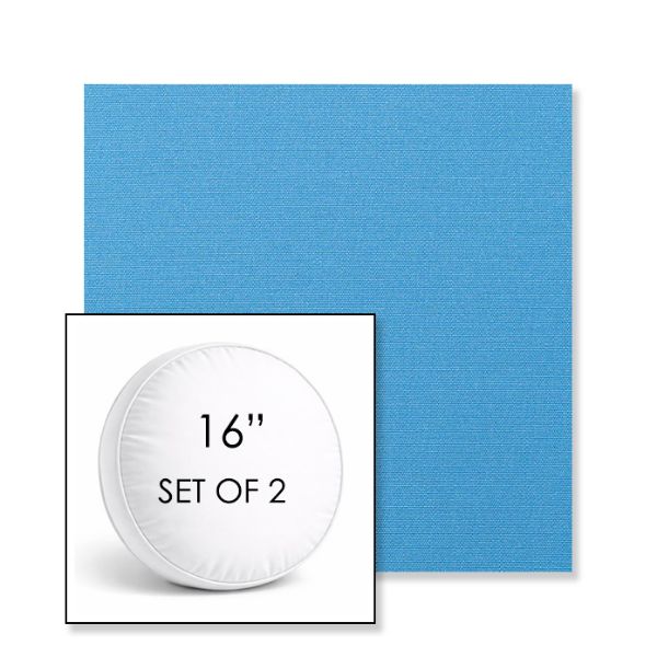 Picture of Canvas Capri | Set of 2 | 16" Sunbrella Boxed Round Outdoor Throw Pillows with Premium Inserts