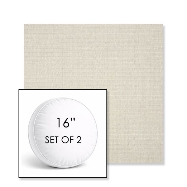 Picture of Canvas Cloud | Set of 2 | 16" Sunbrella Boxed Round Outdoor Throw Pillows with Premium Inserts