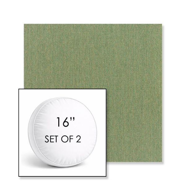 Picture of Canvas Fern | Set of 2 | 16" Sunbrella Boxed Round Outdoor Throw Pillows with Premium Inserts