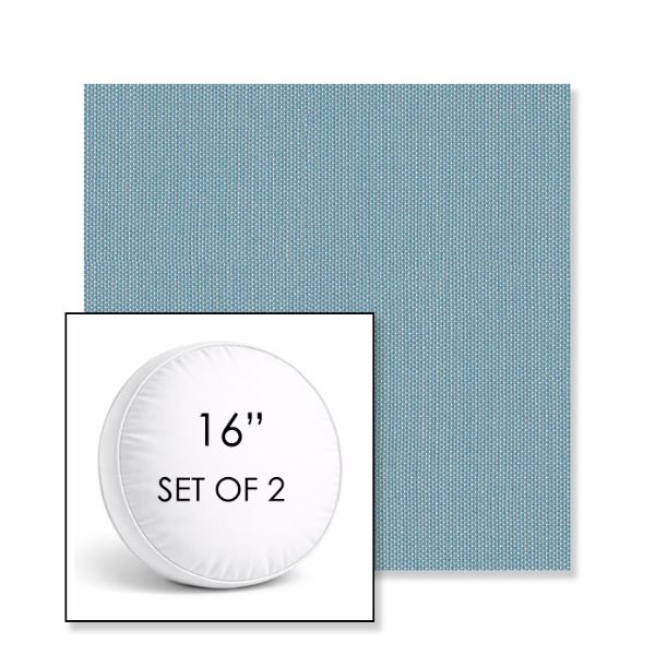 Picture of Canvas Fjord | Set of 2 | 16" Sunbrella Boxed Round Outdoor Throw Pillows with Premium Inserts
