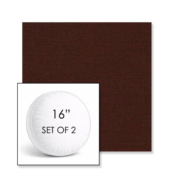 Picture of Canvas Merlot | Set of 2 | 16" Sunbrella Boxed Round Outdoor Throw Pillows with Premium Inserts