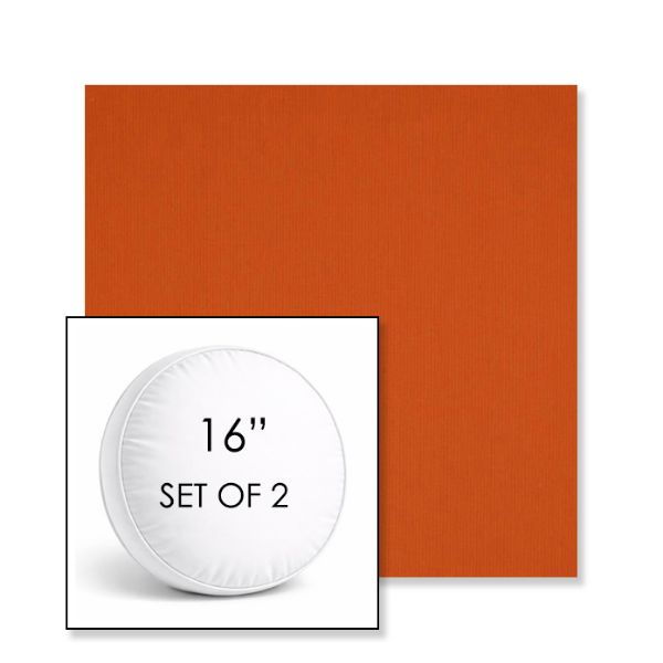 Picture of Canvas Pumpkin | Set of 2 | 16" Sunbrella Boxed Round Outdoor Throw Pillows with Premium Inserts