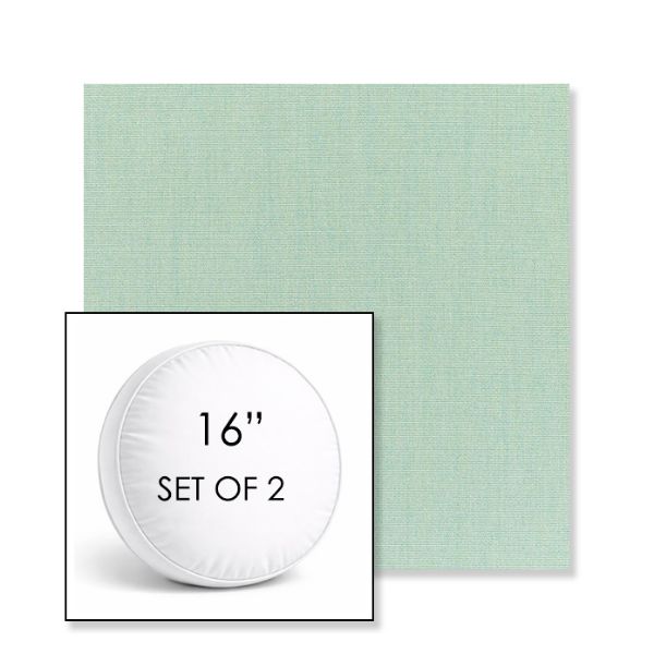 Picture of Canvas Spa | Set of 2 | 16" Sunbrella Boxed Round Outdoor Throw Pillows with Premium Inserts